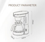 ⁦HiBREW 3 in 1 America Drip Coffee Machine Pour Over Coffee Maker Glass Teapot Hot Tea Maker 750ML H12⁩ - الصورة ⁦18⁩