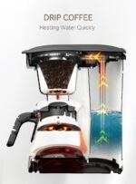 ⁦HiBREW 3 in 1 America Drip Coffee Machine Pour Over Coffee Maker Glass Teapot Hot Tea Maker 750ML H12⁩ - الصورة ⁦6⁩