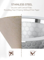 ⁦HiBREW 3 in 1 America Drip Coffee Machine Pour Over Coffee Maker Glass Teapot Hot Tea Maker 750ML H12⁩ - الصورة ⁦7⁩