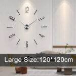 2022 Fashion 3D Mirror Sticker Wall Clock Quartz DIY Big Watch Decorative Kitchen Clocks Acrylic Letter Decor Oversize Clock - الصورة 2