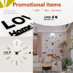 2022 Fashion 3D Mirror Sticker Wall Clock Quartz DIY Big Watch Decorative Kitchen Clocks Acrylic Letter Decor Oversize Clock - الصورة 4