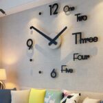 2023 Fashion 3D Big size wall clock mirror sticker DIY brief living decor meetting room wall clock Modern Design Silent Acrylic