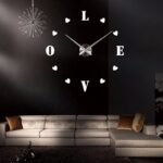 Large Wall Clock Watch 3D Wall Clocks De Pared Home Decoration Love Wall Stickers Pecial Living Room Home Decoration Accessories