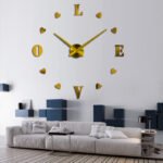 Large Wall Clock Watch 3D Wall Clocks De Pared Home Decoration Love Wall Stickers Pecial Living Room Home Decoration Accessories - الصورة 4