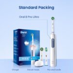 Oral B Pro 4 Ultra Electric Toothbrush 3D Acoustic Wave Intelligent Tooth Brush 2 Min Timer 30s Reminder 4 Modes 3 Brush Heads - الصورة 3