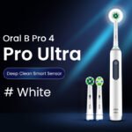 Oral B Pro 4 Ultra Electric Toothbrush 3D Acoustic Wave Intelligent Tooth Brush 2 Min Timer 30s Reminder 4 Modes 3 Brush Heads - الصورة 5