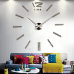 ⁦sale wall clock watch clocks 3d diy acrylic mirror stickers Living Room Quartz Needle Europe horloge free shipping⁩ - الصورة ⁦4⁩