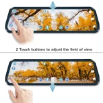 ⁦E-ACE 2.5K مرآة كاميرا للسيارة شاشة تعمل باللمس مسجل فيديو مرآة الرؤية الخلفية داشكام 1440P لتحديد المواقع واي فاي 24H وقوف السيارات DVR الصندوق الأسود⁩ - الصورة ⁦3⁩